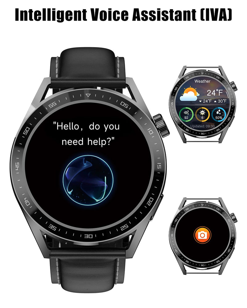 aigo Smart Watch for Men with Heart Rate Monitor, Fitness Tracking, 100+ Exercise Modes,Blood Oxygen Monitoring,Calorie Counter and Waterproof Watches for iOS and Android Phones Black