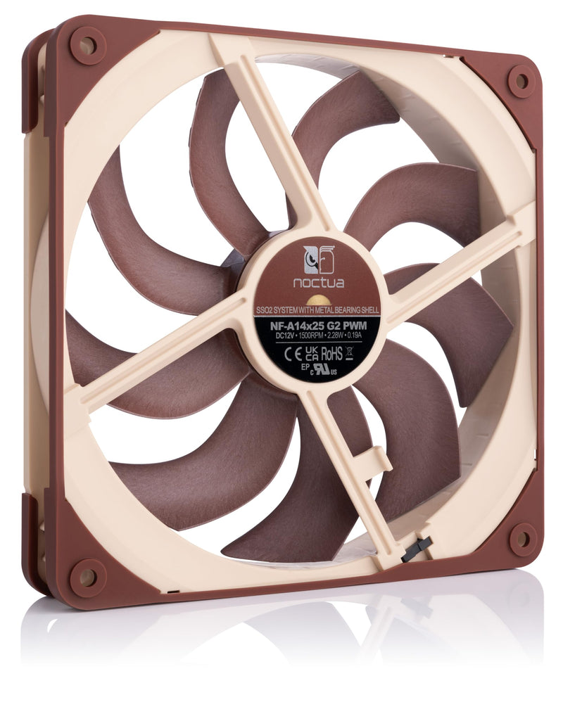 Noctua NF-A14x25 G2 PWM Premium Quality Quiet 140mm PC Fan 4-Pin (Brown)