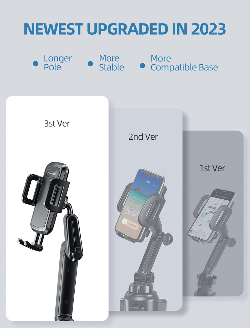 Car Phone Mount Pro Ver [Adjustable Height & No Shaking] Cup Phone Holder for Car Compatible with iPhone 17 Pro Max and More Smartphone - Black | Adjustable Height & No Shaking, Cup Phone Holder for Car, Compatible with iPhone 17 Pro Max and More Smart...