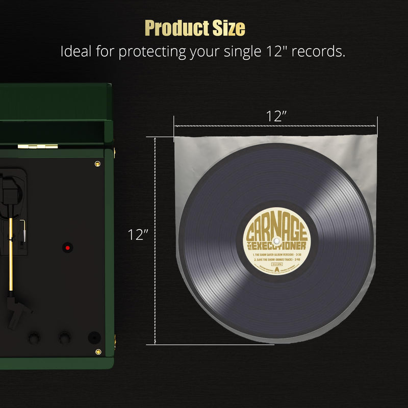 12 Inch Vinyl Record Sleeves Inner, Vinyl Sleeves Vinyl Record Inner Sleeves, Anti Static Round Bottom Vinyl Protective Sleeves - Ensure Your LP Collection Receives the Right Protection 30PCS 30 Pcs