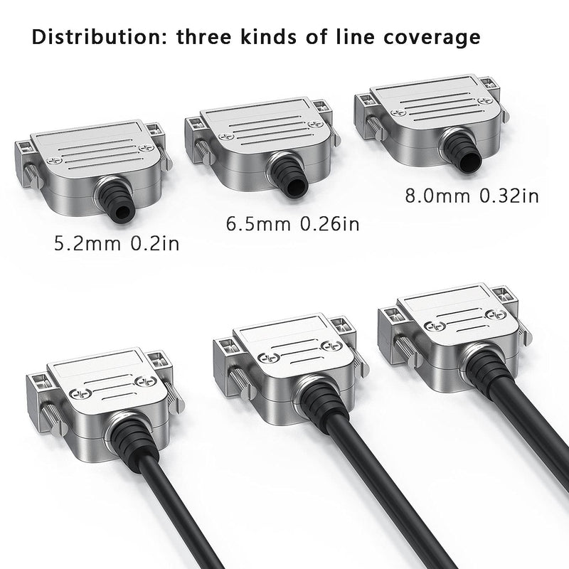 2pack DB25 Male connectors with Metal Cover, 2-Row D-SUB 25 pin Serial Connector , DB25 adapters (2PCS DB25 Male+Metal Hood) 2PCS (DB25 Male+Metal hood)
