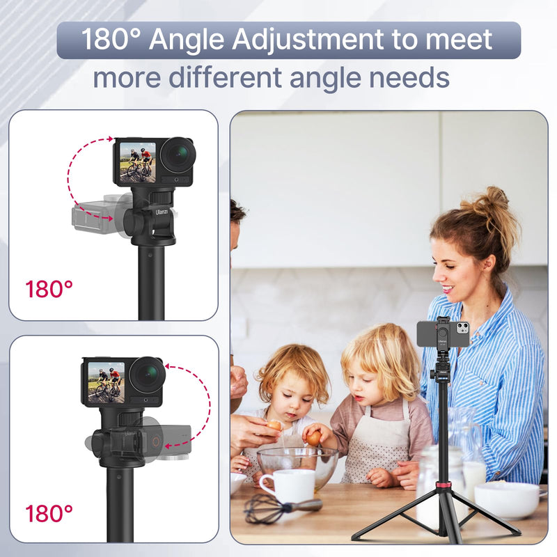 ULANZI MT-79 Extendable Tripod Aluminum, 81" Portable Adjustable Light Stand with 1/4" Screw, 360° Ball Head Camera Phone Tripod for Camera Video Light Smartphone, Lightweight for Travel