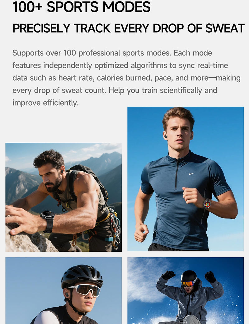 Smart Watch with Earbuds for Android and iPhone,1.52'' HD Screen,Answer/Make Calls,Fitness Tracker,Ultra-Thin Design,Watch with Earbuds for Men Women black