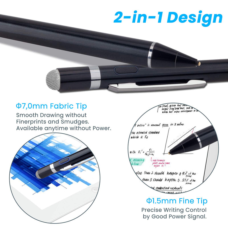 Stylus Pen for Lenovo Yoga 520/530/540/740/940 Tablets, EDIVIA Digital Pencil with 1.5mm Ultra Fine Tip Pencil for Lenovo Yoga 5/6/7 Stylus, Black