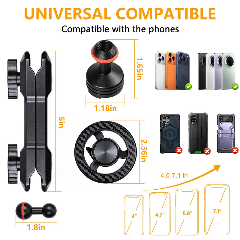 Magnetic Phone Mount, for 2021-2026 Ford Bronco 2/4 Door Interior | Magnetic Phone Holder Cradle with ABS & Aluminum Alloy Construction for Bronco Accessories (Not for Bronco Sport)