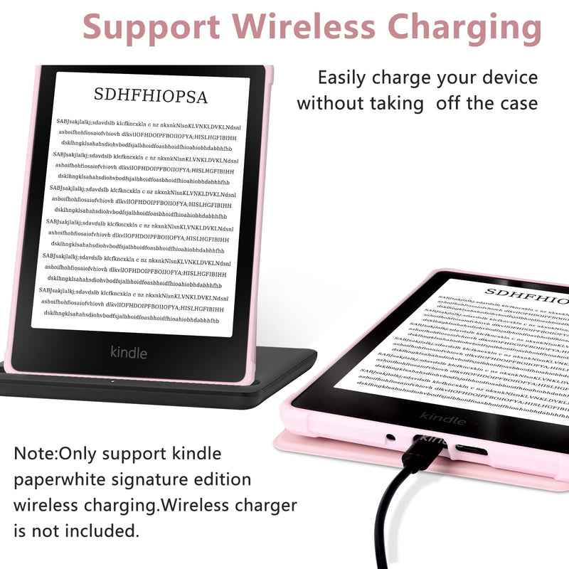 COO Case for 6.8” Kindle Paperwhite Premium Lightweight PU Leather Book Cover with Auto Wake/Sleep for Kindle Paperwhite 11th Generation 6.8" 2021 Released Pink