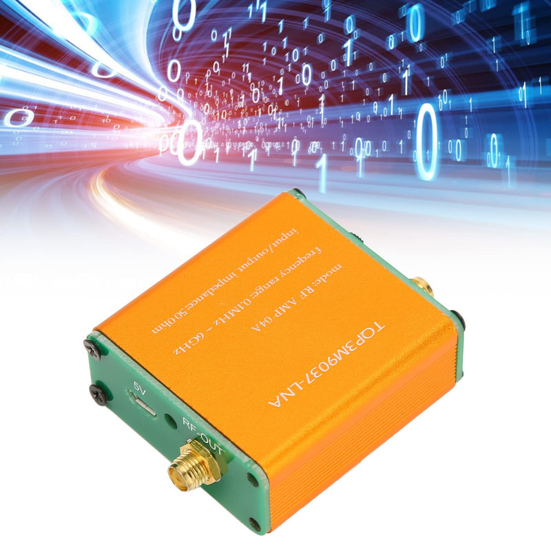 Low Noise 0.1 MHz 6 GHz Amplifier, 20 dB LNA Amplifier with High Gain for Shortwave, FM Radio, HF Power Preamp Module, SMA Socket (Supplied with Built-in Battery) Supplied with built-in battery