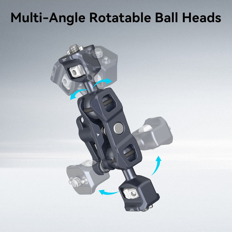 SMALLRIG Camera Magic Arm, Flexible Articulating Arm with 1/4” Screws, Field Monitor Mount with Dual Ballhead, Aluminum Standard