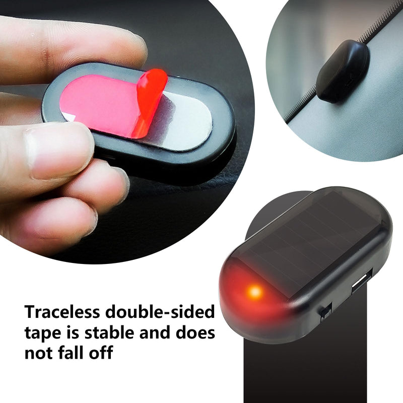 1 PC Car Solar LED Flashing Security Light with USB Port, Anti-Theft ABS Vehicle Alarm Light Accessories, Universal Automotive Safety Warning Light for Car Truck SUV (Red Light) 1 PC Red Light