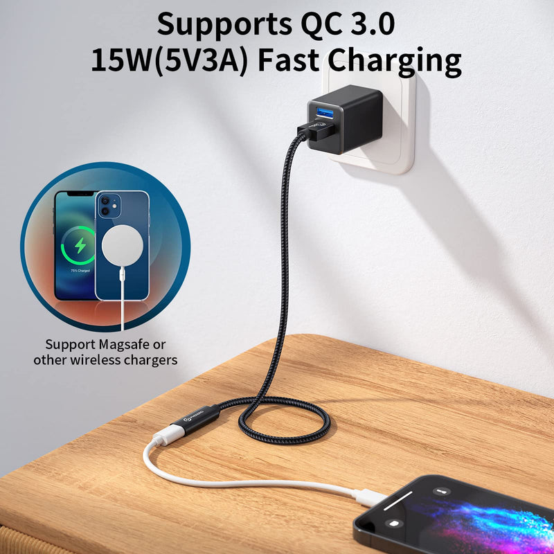 [10Gbps] USB C Female to USB Male Adapter 3.1 Gen 2 (1 Ft), PHIXERO 3A Fast Charging USB A to USB C Adapter with 10Gbps Data Transfer and Charging for Laptop, PC, Flash Disk, Quest Link, Charger 1ft