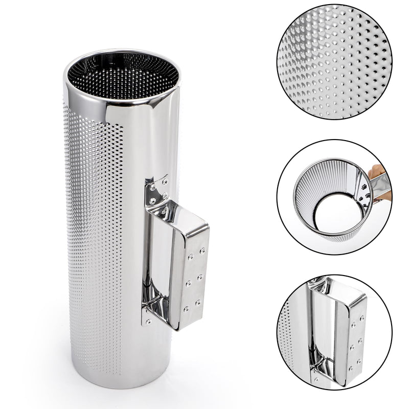 Foraineam Stainless Steel Guiro with Scraper, 12" x 4" Professional Latin Hand Percussion Instrument, Band Accompaniment Musical Training Tool Metal Guiro Shaker Instrument