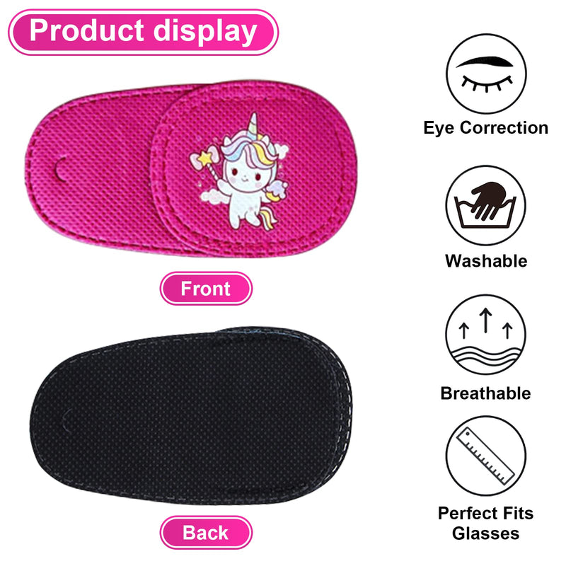 Eye Patches for Kids Girls Boys,6 Pcs Styles Eye Patch for Glasses Kids Reusable Eye Patch for Treating Lazy Eye Amblyopia Strabismus (Rright Eye, Pink Unicorn) Pink Right