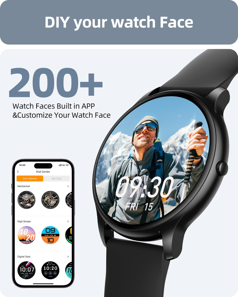 Parsonver Round Smart Watch PS01B Bundle with PS01BL