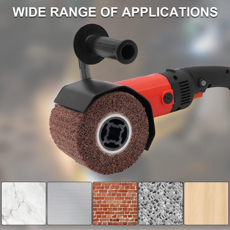 Mumjooyi Nylon Brush Sanding Roller Brush Satin Roller Angle Grinder Sanding Sleeves for Sanding Roller Sanding Machine for Polishing Red 120 x 100 mm 120 Grit