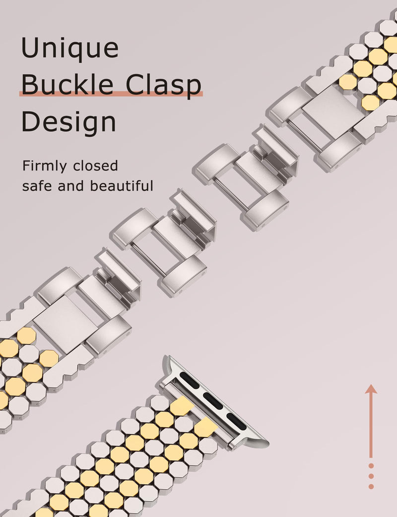 Minyee 2 Packs Band Compatible with Apple Watch Band Women 42/46/38/40/41/44/45/49mm, Celtic Knot Silicone Band & Dressy Honeycomb Pretty Adjustable Metal Designer Classy Wristband