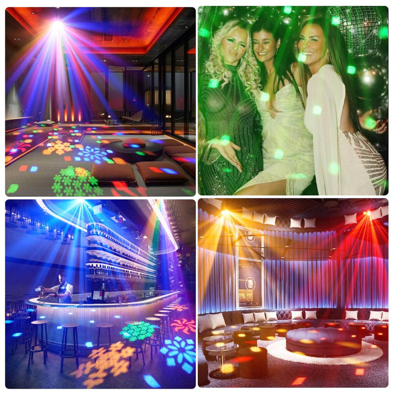 [AUSTRALIA] - Party DJ Disco Light 3in1 projector Stage lighting remote control multi-mode voice control strobe effect projection light Family Party Bar Club KTV Karaoke Holiday Birthday Bash Party atmosphere light Black 