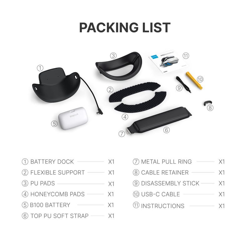 BOBOVR P4U Strap with Battery Upgrade Combo Compatible with Pico4 Ultra/Ultra Enterprise Accessories