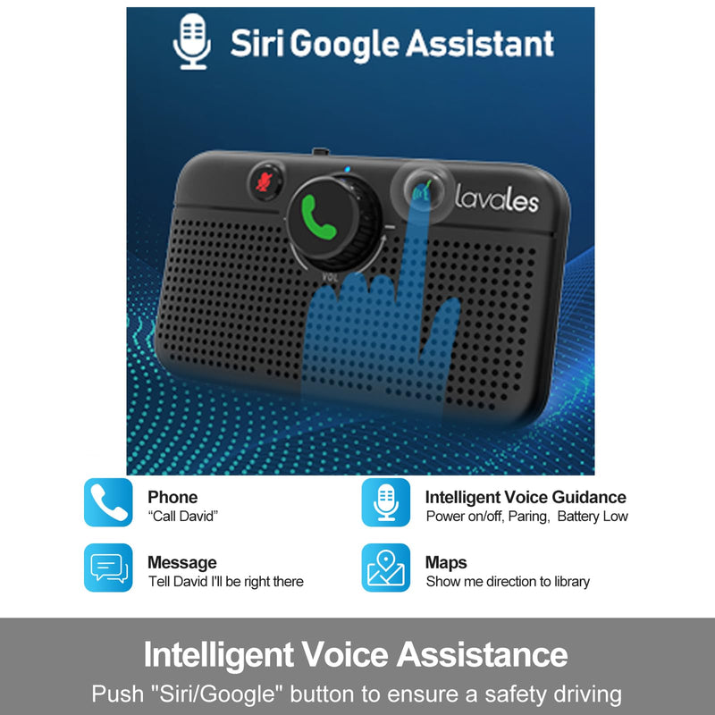 [AUSTRALIA] - Bluetooth 5.3 Car Speaker, Handsfree Cell Phone Automobile Speakerphones, Support Siri Google Voice Assistant/Motion AUTO ON, Bluetooth Visor Speakerphone Wireless Car kit 