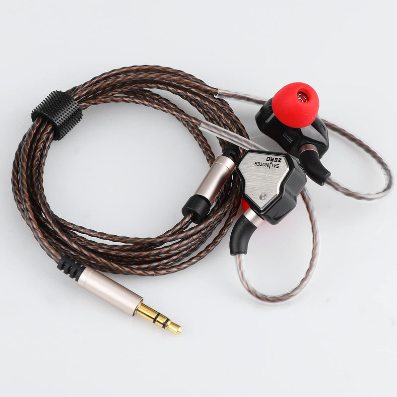 Linsoul 7Hz Salnotes Zero 10mm Dynamic Driver in Ear Monitor(Black) + Kiwi Ears Flex Earbud Tips, 3 Pairs, S/M/L Size