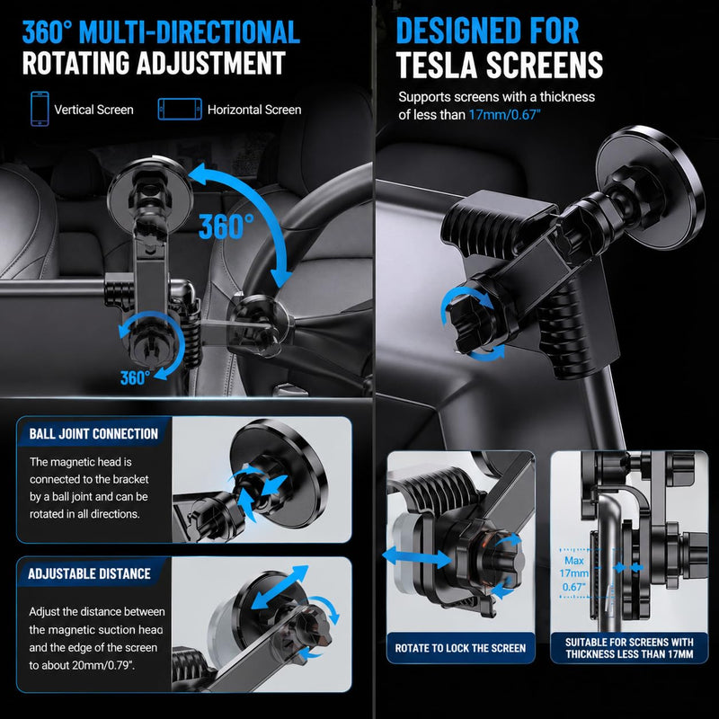 Tesla Phone Mount Strong Magnetic Holder | 2026 Upgraded, Model 3/Y/S/X