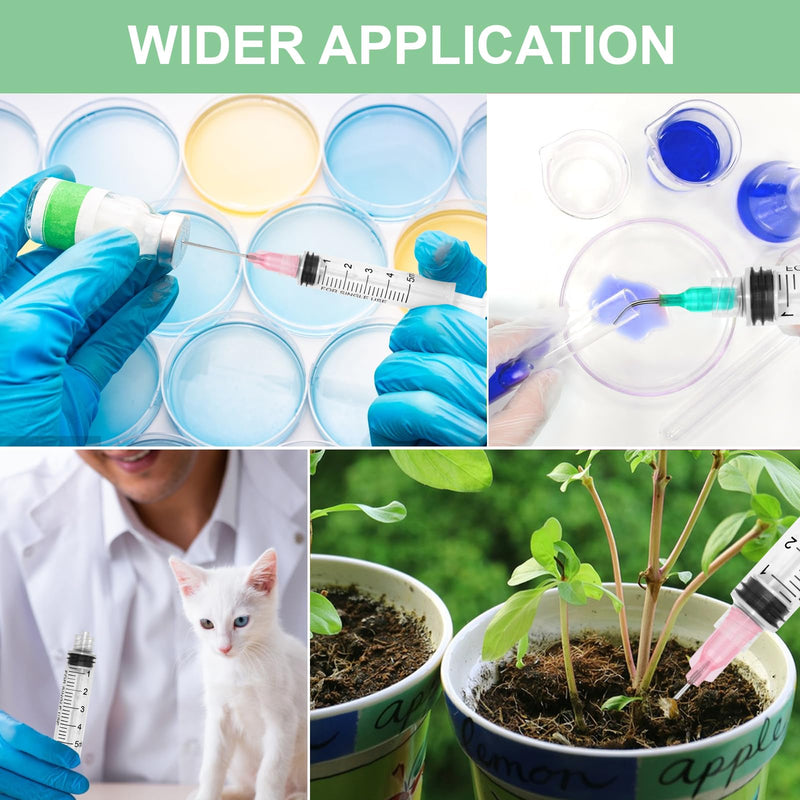 45 Pieces 5 ml Syringe Kit, 15 Pieces Syringes with 15 Blunt Needles, Syringe 5 ml Colostrum Syringe with Cap Dosing Syringe Liquid Syringe for Laboratory Animal Feeding, Plant Watering 5ml
