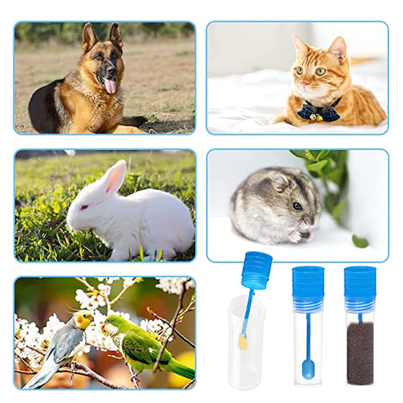 Pack of 5 Faecal Sample Tubes, Sample Tubes, Chair Sample Tubes, Dog and Cat, Chair Tube with Spoon