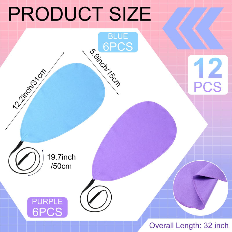 12 Pcs Clarinet Swab Cleaning Cloth Swab for Inside Tube Cloth Clarinet Cleaner Pull Through Instrument Cloth with Weighted String for Clarinet Flute Piccolo Sax Saxophone(Blue, Purple) Blue, Purple