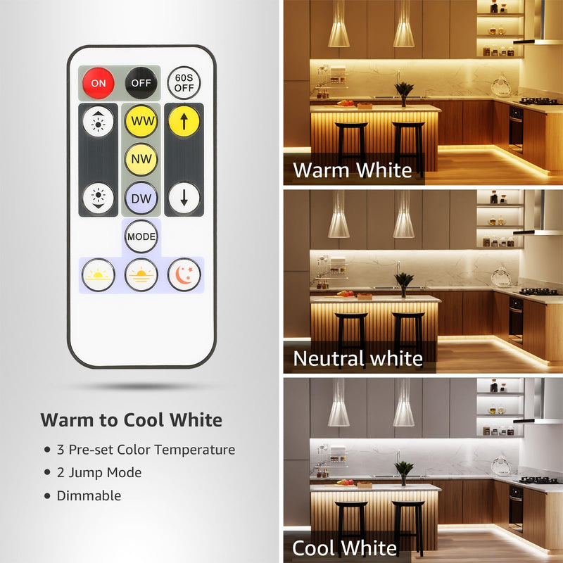 [AUSTRALIA] - Lepro LED Tunable White Strip Light, Warm to Cool White,32.8ft Dimmable Bright LED Tape Lights, 600 LEDs 2835, Strong 3M Adhesive, Not Cuttable, Suitable for Christmas Decorations, Home, Bedroom 32.8 ft 