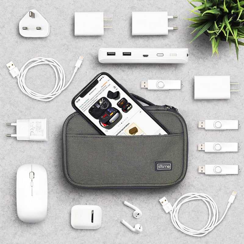 sisma Travel Electronics Organizer Small Electronic Accessories Carrying Bag for Cords Phone Chargers Cables Earbuds Adapter Mouse - Special Edition Starlight Special Edition