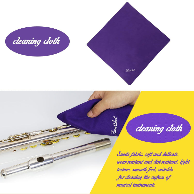 Flute Cleaning Care Cleaning Kit: Key Oil + Cork Grease + Swab + Cleaning Cloth + Cleaning Brush + Cleaning Rod - Maintenance Kit