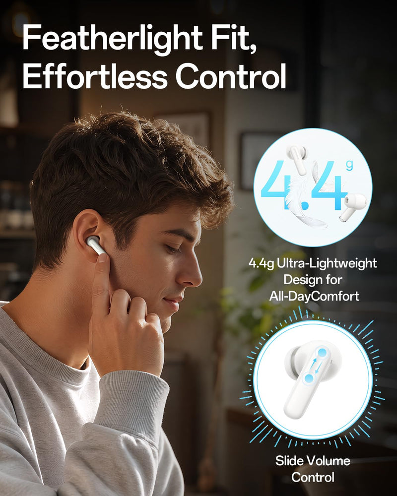 OPPO Enco Air5 Pro True Wireless Earbuds, Bluetooth 6.0 in-Ear Headphones Stereo, 55dB Active Noise Cancellation, Triple-Mic AI Clear Call, Hi-Res Audio, 54H Playtime, Deep Bass, IP55, Pearl White