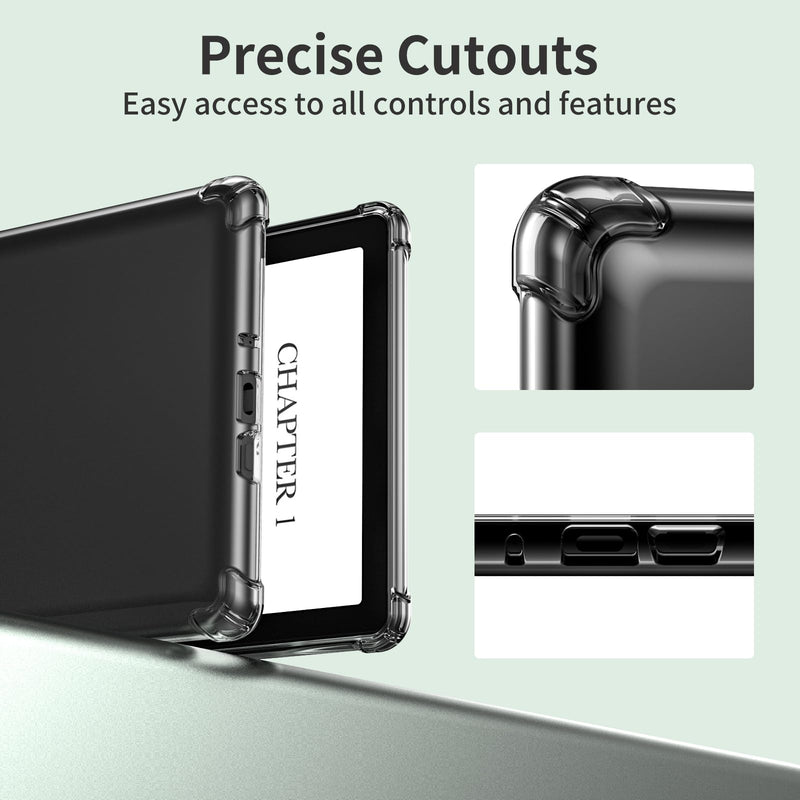 Clear Kindle Case for 6.8 All-New Kindle Paperwhite 11th Generation 2021 and Signature Edition TPU Back Cover, Ultra Slim Lightweight Flexible Transparent TPU Soft Skin Bumper Kindle Cover Clear-Do NOT Fit Kindle 6" 2022 Release!