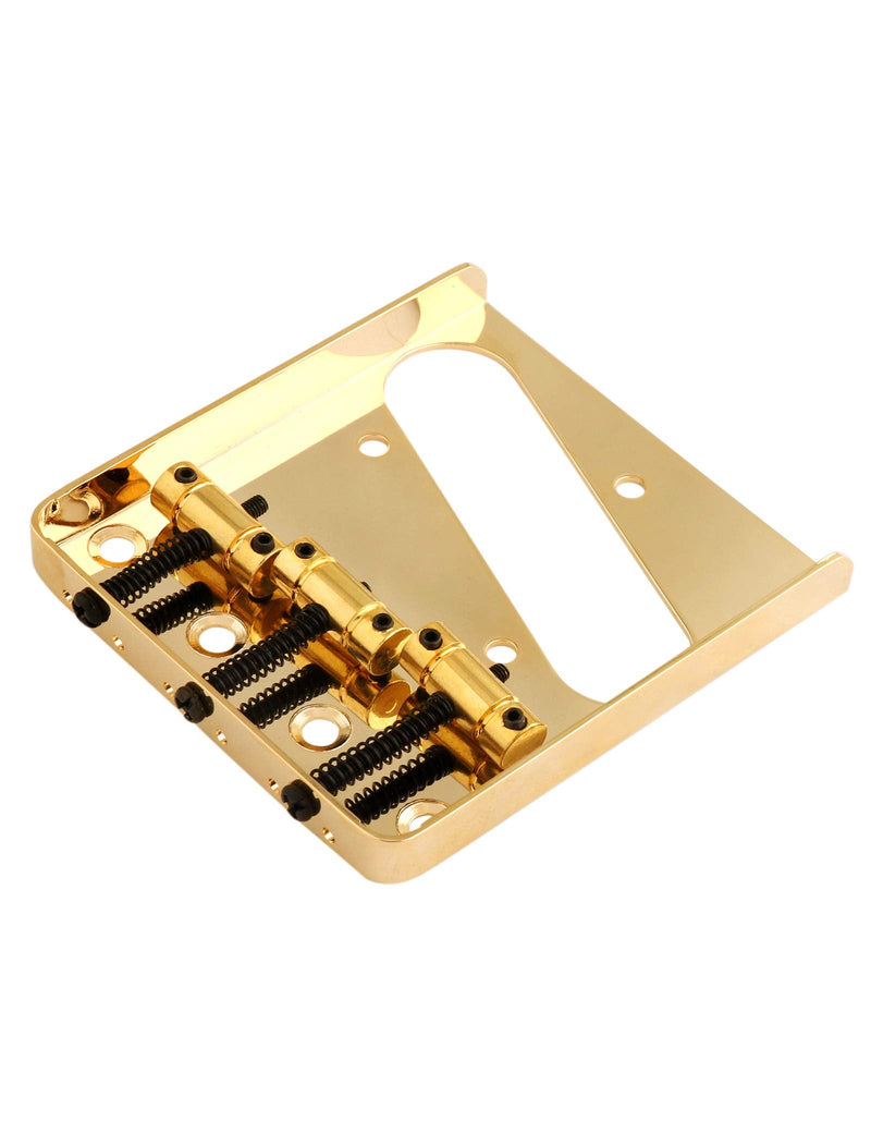 [AUSTRALIA] - Rubatone Guitar Bridge Tailpiece 3Pcs Zinc Saddles Bridge Top or Bottom Load Ashtray Style for Vintage Tele Telecaster Style Electric Guitar Parts Gold. 