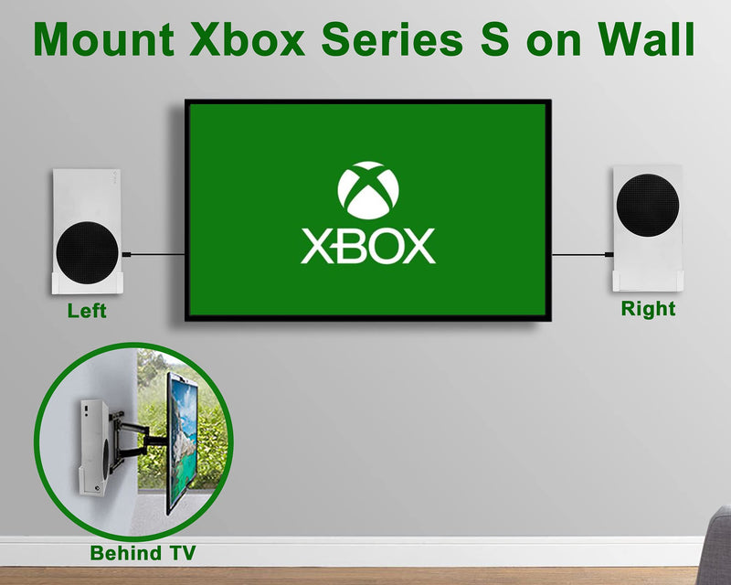 [AUSTRALIA] - Wall Mount for Xbox Series S (Mount The Console & Accessories on Wall Near or Behind TV Left/Right), Wall Shelf Bracket Kit for XSS System 