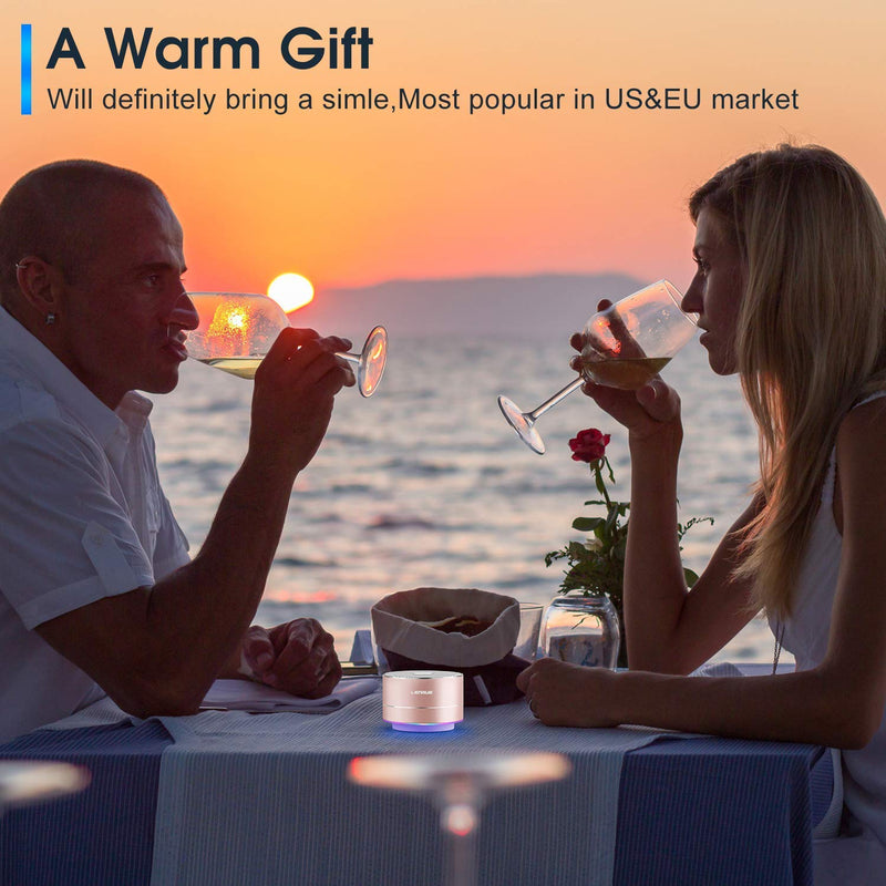 A2 LENRUE Portable Wireless Bluetooth Speaker with Built-in-Mic,Handsfree Call,AUX Line,TF Card,HD Sound and Bass for iPhone Ipad Android Smartphone and More(Rose Gold) Rose Gold