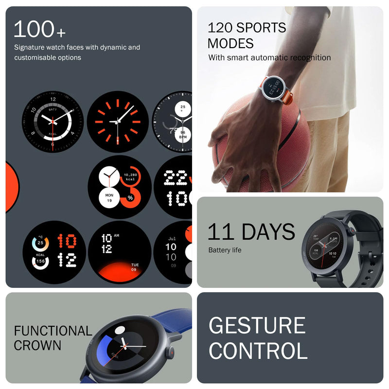 CMF Watch Pro 2 Smartwatch for Men Women, Fitness Tracker with Heart Rate, SpO₂ Monitoring,120 Sports Model, Bluetooth Calls with AI Noise Reduction, IP68 Waterproof with GPS for Android IOS Dark Grey
