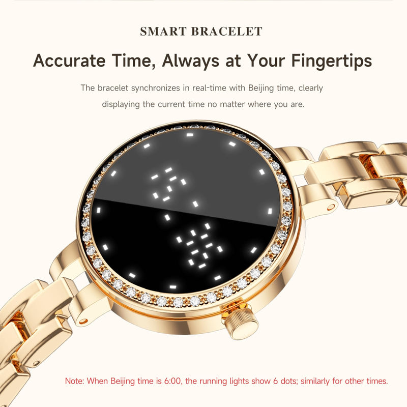 Smart Bracelet for Women Elegant Fitness Tracker Fitness Bracelet with Heart Rate Monitor Sleep Tracker for Android iOS rosegold