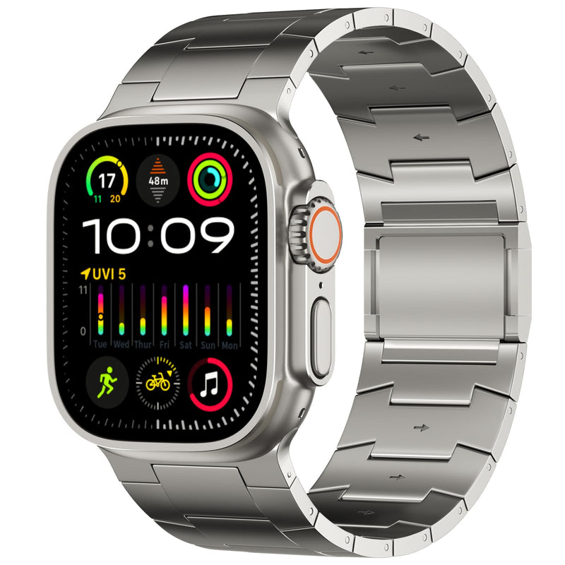 ACESTAR Full Titanium Band Compatible with Apple Watch Ultra 3/2/1 49mm/ Series 10 46mm, 26mm Wide Adjustable Links with Titanium Magnetic Clasp Connectors and DLC Coating 49mm/46mm/45mm/44mm Ti02 Pro Max/26mm Wide/Titanium