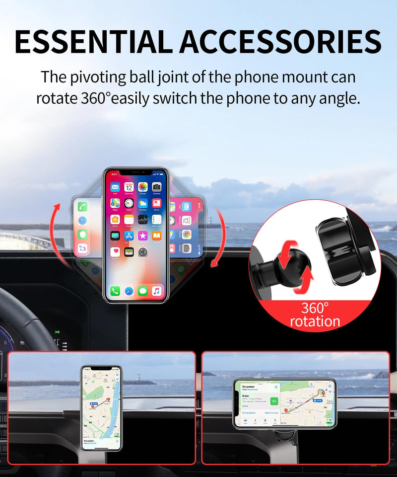 Car Phone Holder for Toyota Land Cruiser LC250 2024-2026, 8/12.3" Screen | Magsafe Accessories Magnetic Cell Phone Mount Clip Compatible with iPhone, 3D fit Stable Dashboard Navigation Bracket Stand For 2024 2025 2026 LC250 (8/12.3 inch screen only)
