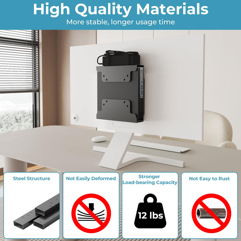 Mini PC Mount for Dell with Pen Holder, VESA Wall Under Desk Mount or Mount to a Monitor Arm, Monitor Stand for Dell OptiPlex MFF 7080 5070 3000 7060 7090 7010 3060 3040 3046 3050 3090 and More Model