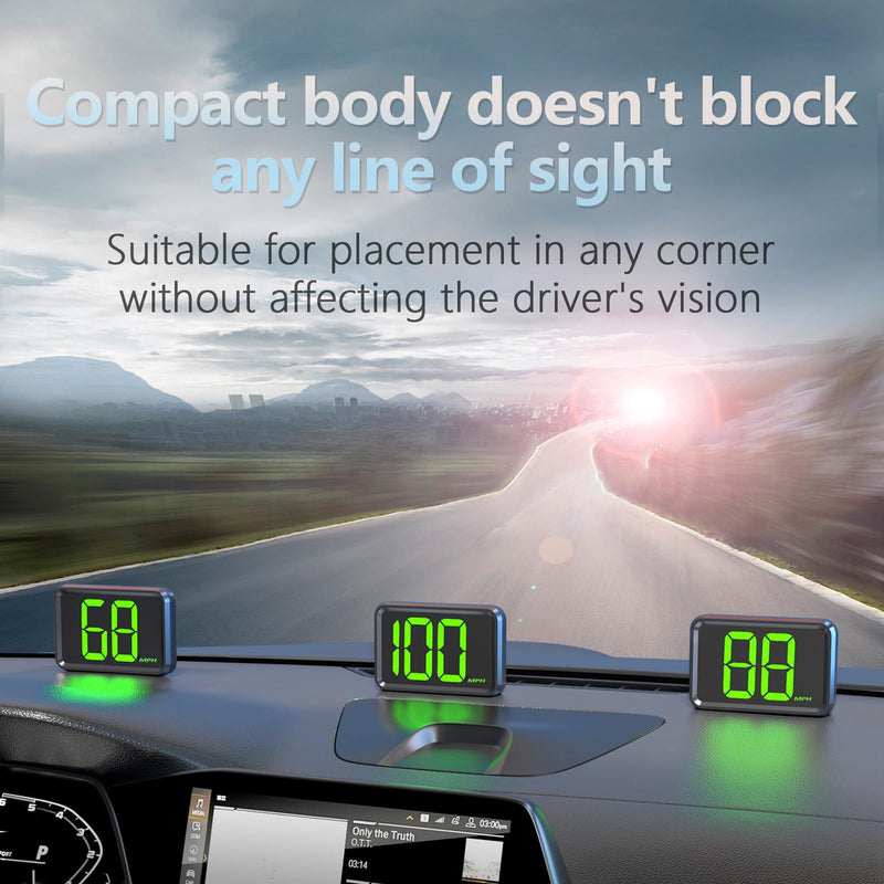 GPS Speedometer MPH, Heads Up Display for Car, 2inch LCD Display HUD, USB Data Cable Plug and Play, Universal Fit for All Vehicles