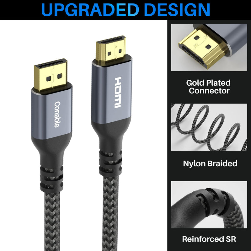 [AUSTRALIA] - 4K DisplayPort to HDMI Cable 20FT, 4K@60Hz HDR, High Speed Active Display Port to HDMI Cable UHD Converter, Uni-Directional, 4K@60Hz 2K@120Hz 1080P for HDTV, Monitor, Projector, Dell, NVIDIA, AMD, HP 20 Feet 