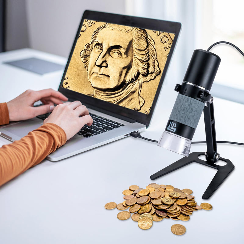 [AUSTRALIA] - USB Microscope Compatible with iPhone Android Phone Tablet and Windows Mac PC, HD 1080P Wired Digital Microscope Camera for Adults and Kids 