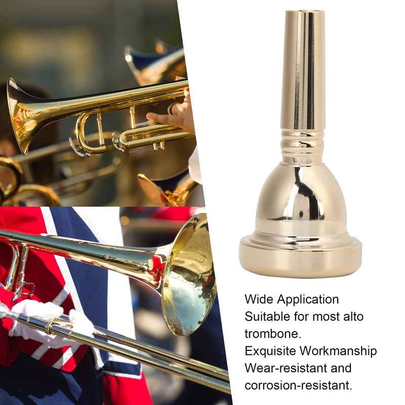 Trombone Mouthpiece Silver Plated Mouthpiece Tenor Large Shank Mouth Piece 12.7mm Trombone Accessory Replacement(Gold) Gold
