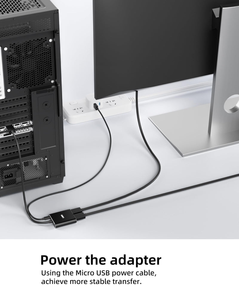 Displayport to Dual Displayport Splitter Adapter,4K60Hz MST Displayport hub 1 in 2 Out Display Port for Dual Monitors,DP1.4 Display Port Splitter for Desktop, Laptop,Extend Display