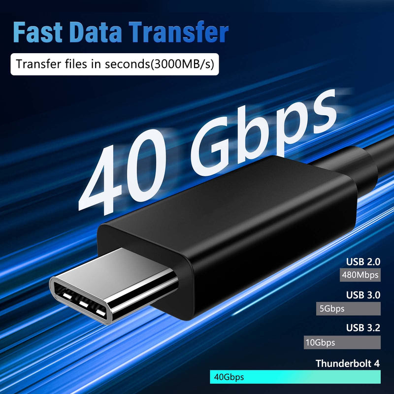 ACASIS [Intel Certified Thunderbolt 4 Cable 6.6ft, 40Gbps Data Transfer, 100W PD Charging, 8K Video, Compatible with Thunderbolt 4/3, USB-C, USB4 Devices, Black (6.6ft/2m) 6.6ft/2m