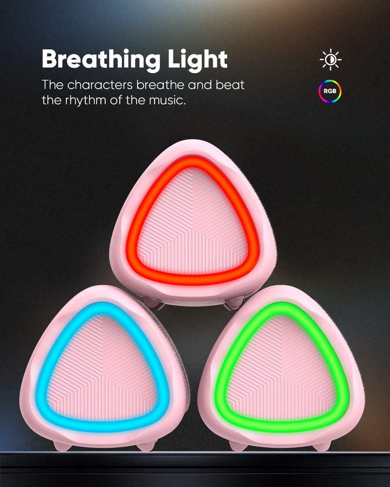 IPX5 Waterproof Bluetooth Speaker with HD Sound, 24H Playtime - For Home, Outdoor, Beach 1pcs-Pink