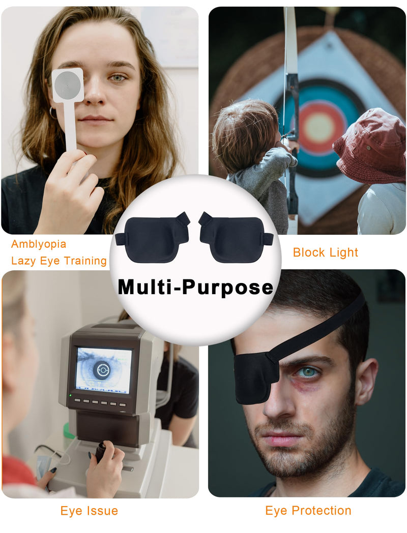 Eye Patch, 2PCS Medical Eye Patches for Adults Kids, 3D Amblyopia Lazy Eye Patches for Left and Right Eye (left + right) left + right