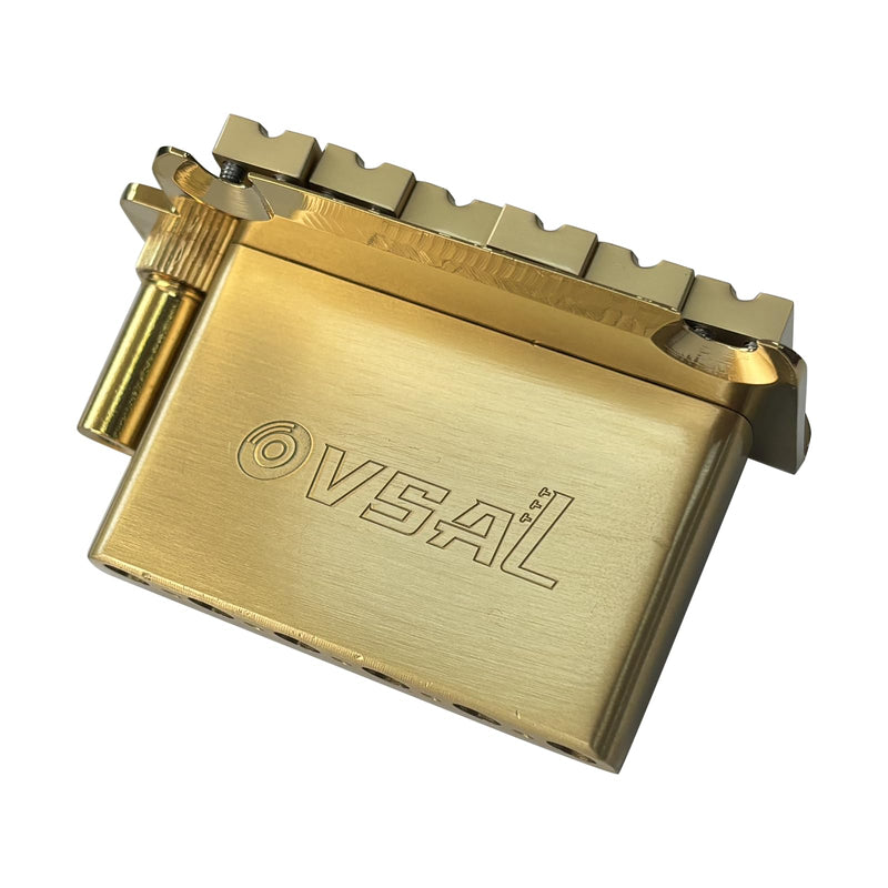 [AUSTRALIA] - 10.8mm Electric Guitar Bridge Gold 2-Point Tremolo Bridge with Zinc Alloy Saddles Brass Block 6 String Guitar Bridge Compatible with Start ST Electric Guitar Replacement Parts 