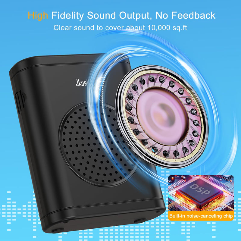 [AUSTRALIA] - Voice Amplifier for Teachers with Clip-On Wireless Lapel Mic, [Bluetooth 5.3] Teacher Microphone for Classroom, Portable Mini Megaphone Speaker PA System for Elderly/Public Events/Tours 